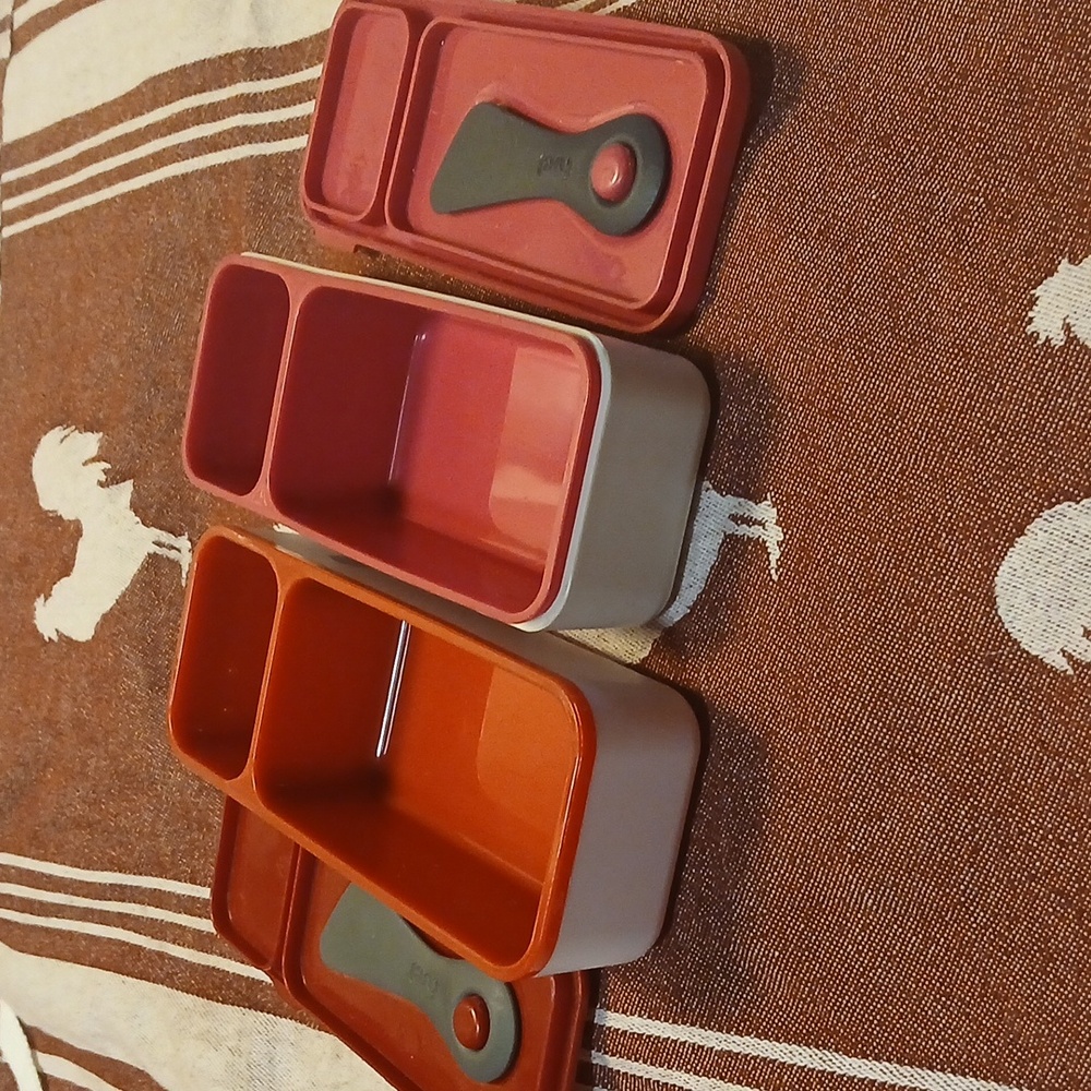 2- "FUEL" Snack Storage Containers With Knife- Like Utensils